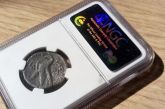 MOEDA TETRADRACMA DE PRATA DO FARAÓ PTOLOMEU IX - 116-81 / 80 BC - CERTIFICAÇÃO NGC