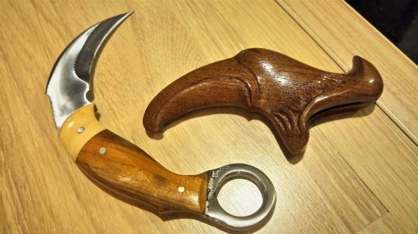 Karambit Étnica + Águia Esculpida - Indonésia Artes Marciais